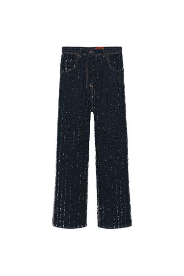 JEANS MIT UNVERSÄUBERTEN KANTEN – LIMITED EDITION - Blau / Indigo von Zara