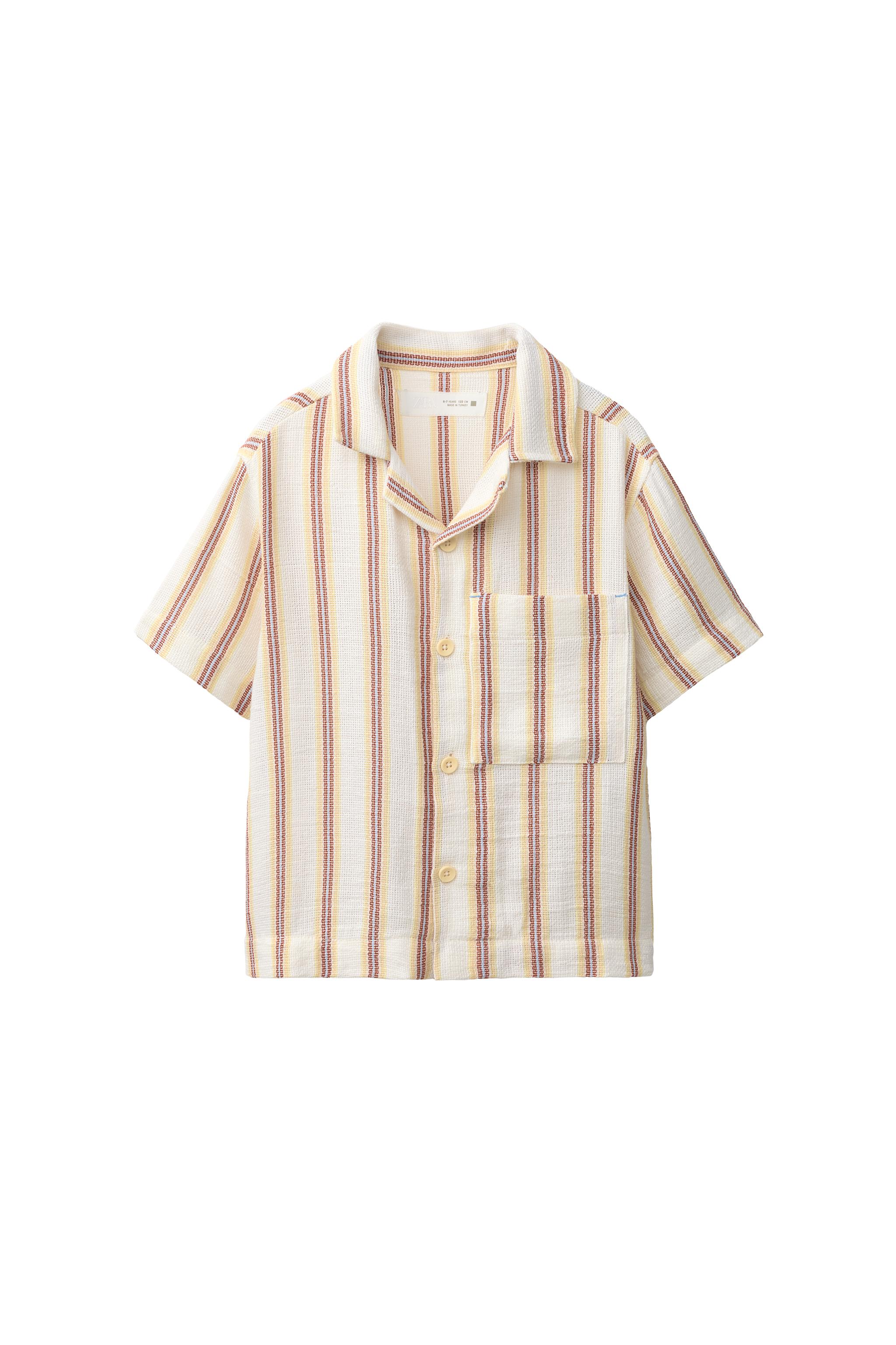 STRIPED RUSTIC SHIRT - Red | ZARA United Kingdom
