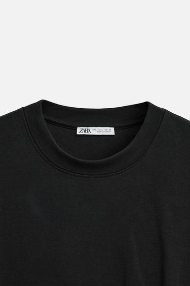 T-SHIRT REGULAR FIT BASIQUE - Noir de Zara - Image 7
