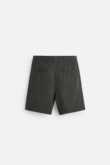 BERMUDA JACQUARD GÉOMÉTRIQUE - Kaki foncé de Zara - Image 6