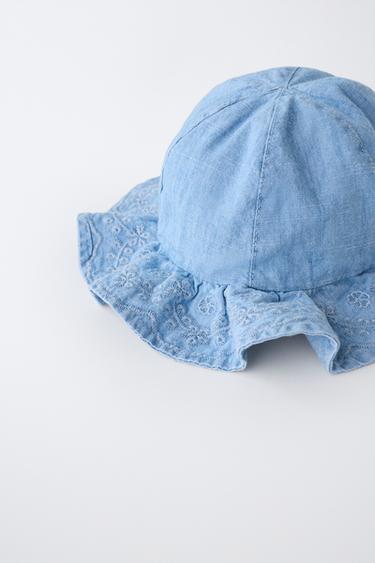 EMBROIDERED DENIM HAT - Mid-blue by Zara - Image 2