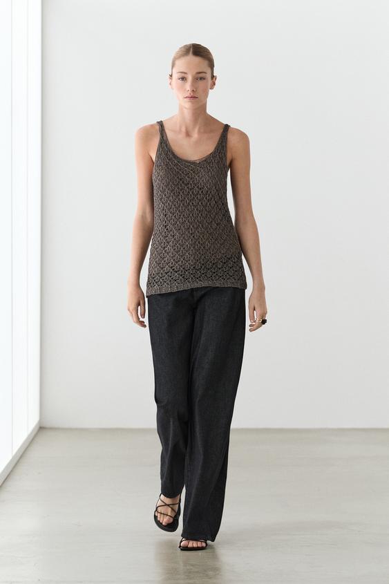 Strappy metallic mesh top from Zara - $70