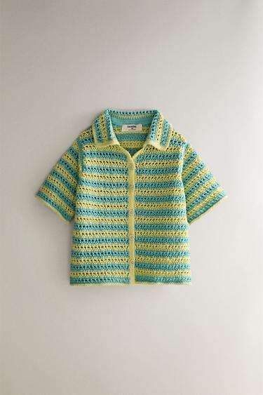 Kinderhemd aus Häkelei für den Strand - Limettengrün von Zara - Bild 0