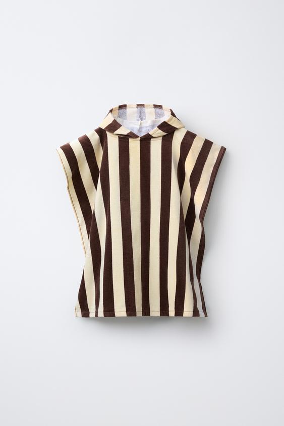 STRIPED TOWEL PONCHO - Brown by Zara - Image 0