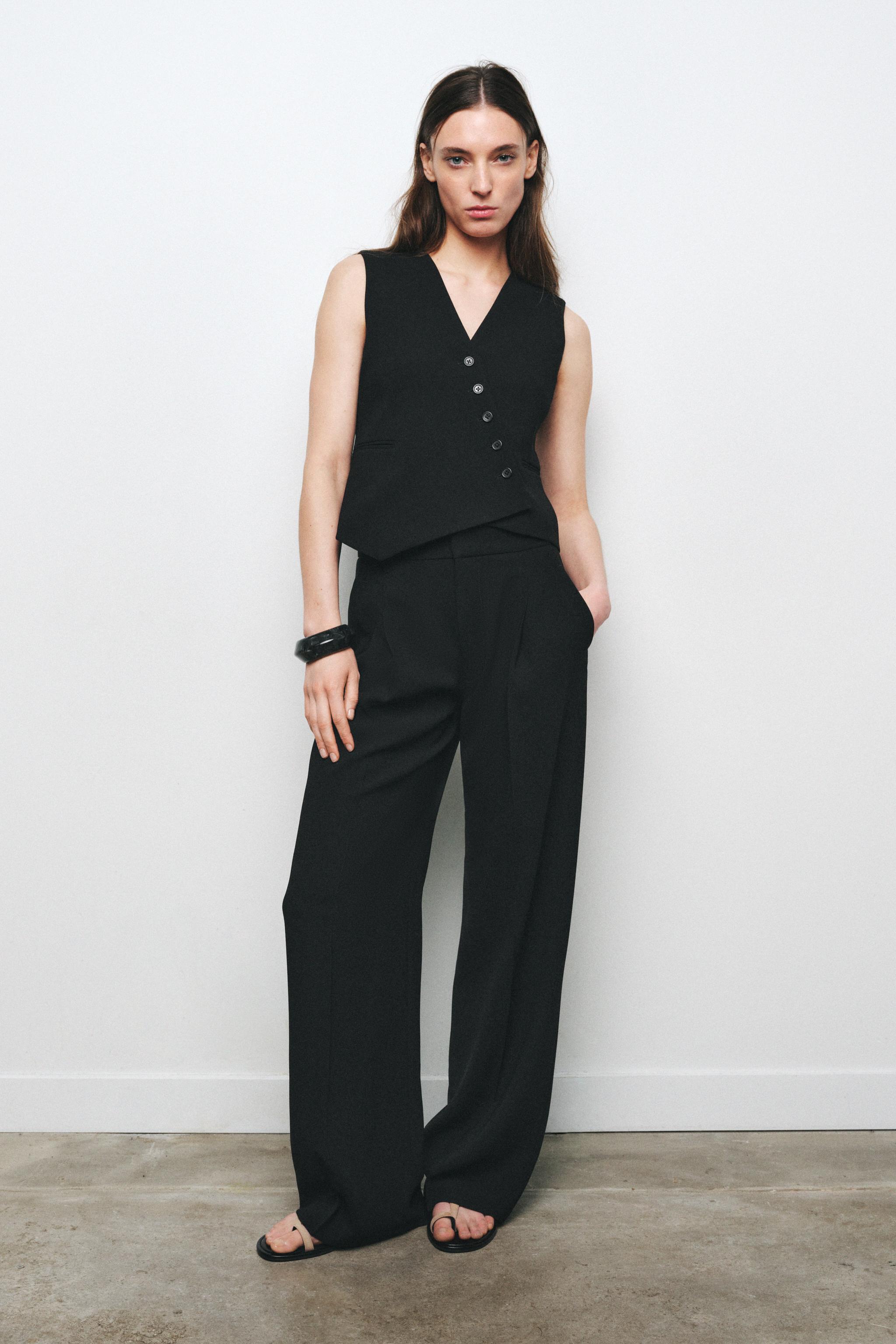 WIDE FIT PANTS WITH DARTS ZW COLLECTION - Ecru | ZARA United
