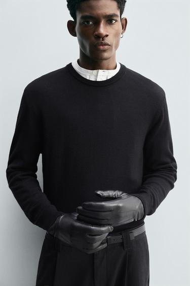 GANTS BASIQUES EN CUIR - Noir de Zara - Image 0