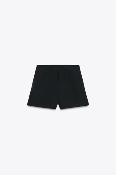 Zara HIGH-WAISTED SHORTS - Black