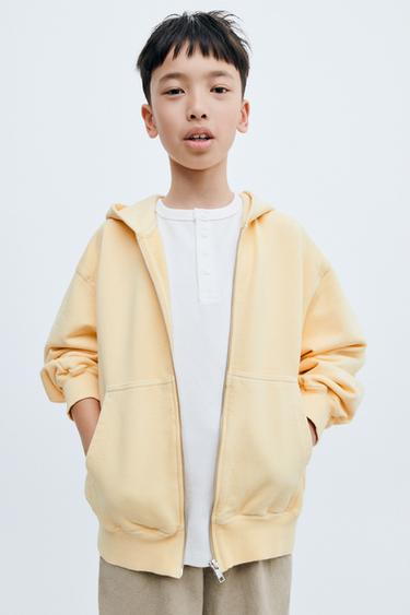 STORIESZ - SWEAT ZIPPÉ RELAXED MEDIUM WEIGHT - Jaune clair de Zara