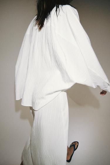 ZW COLLECTION OVERSIZE TEXTURED SHIRT - Oyster-white by Zara - Image 4