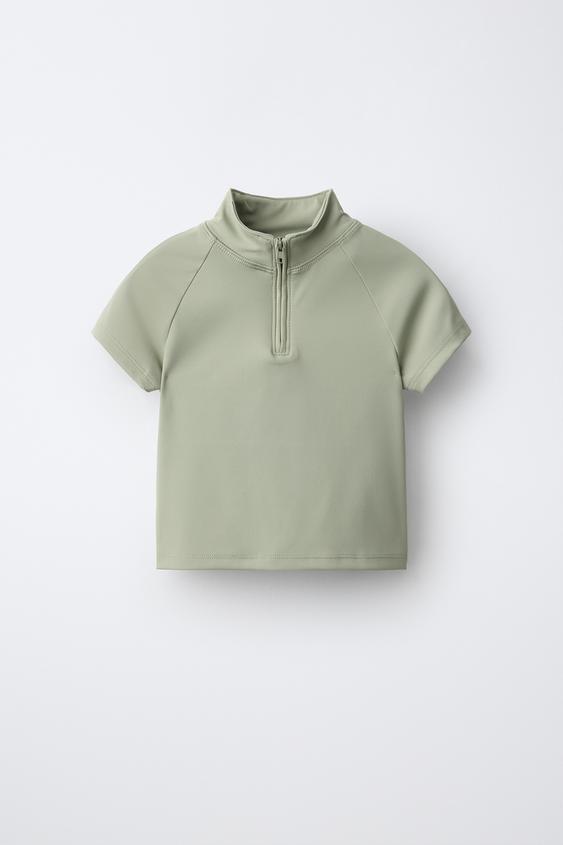 Детская футболка Zara Sporty Zip, цвет: Хаки