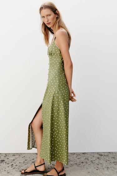 POLKA DOT MIDI LINEN BLEND DRESS - Multicoloured by Zara - Image 2