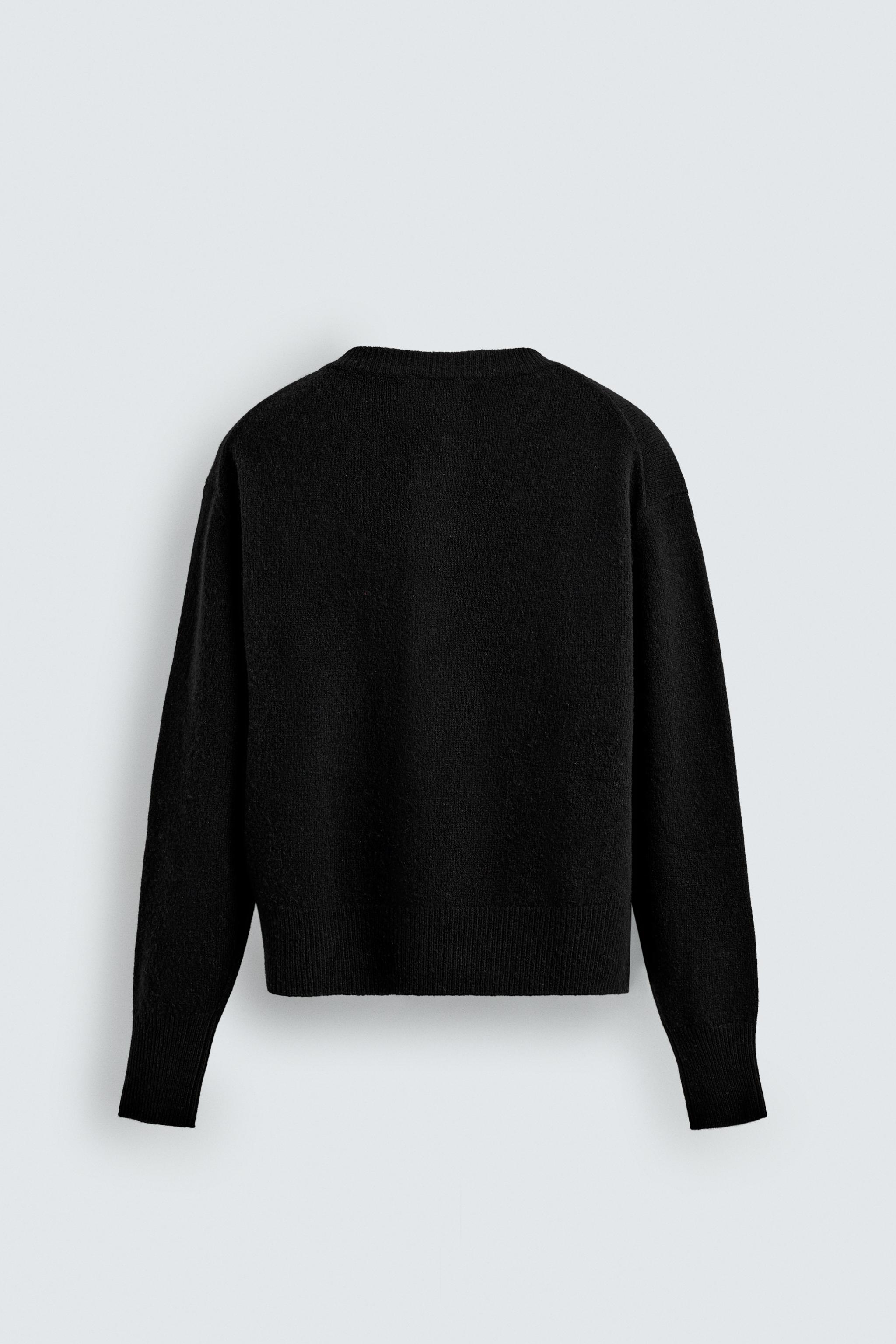 タグ付き新品★ZARAのミッキーマウスパッチカーディガン★Mサイズ★ブラック色 ZARA】ミッキーマウス ウールカーディガン Harry x Disney (ZARA