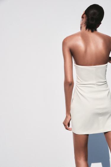 SHORT DRESS - Ecru by Zara - Image 4