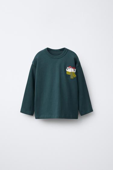 تيشرت بطبعة دببة قطبية - أزرق غامق الخاص بـ Zara