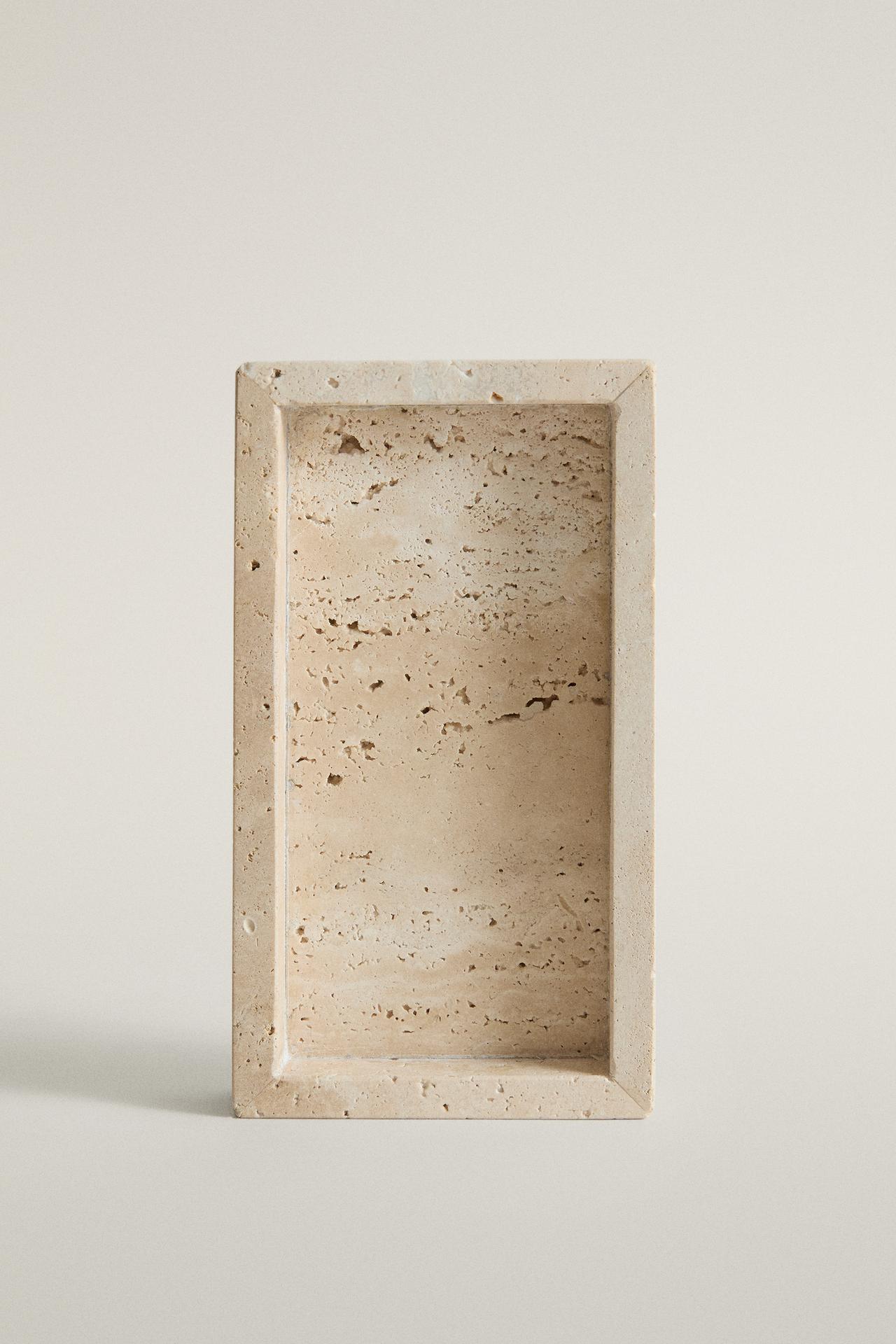 BEIGE MARBLE BATHROOM SOAP DISH — Beige