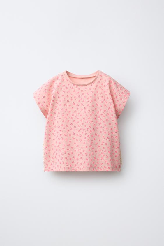 LACE PRINT T-SHIRT - Pink by Zara - Image 0