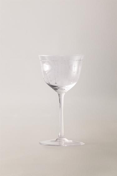 COCKTAILGLAS I GLAS MED GEOMETRISK GRAVERING - Gennemsigtig fra Zara