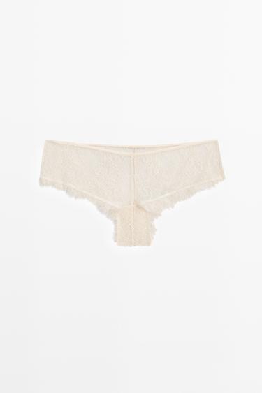 Scalloped lace culotte briefs — Ecru 1