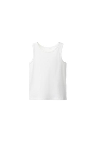 RIBBED SLEEVELESS T-SHIRT - White by Zara