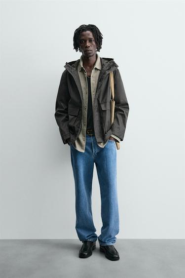 PARKA 100% LINO WATER REPELLENT - Negro de Zara - Imagen 0