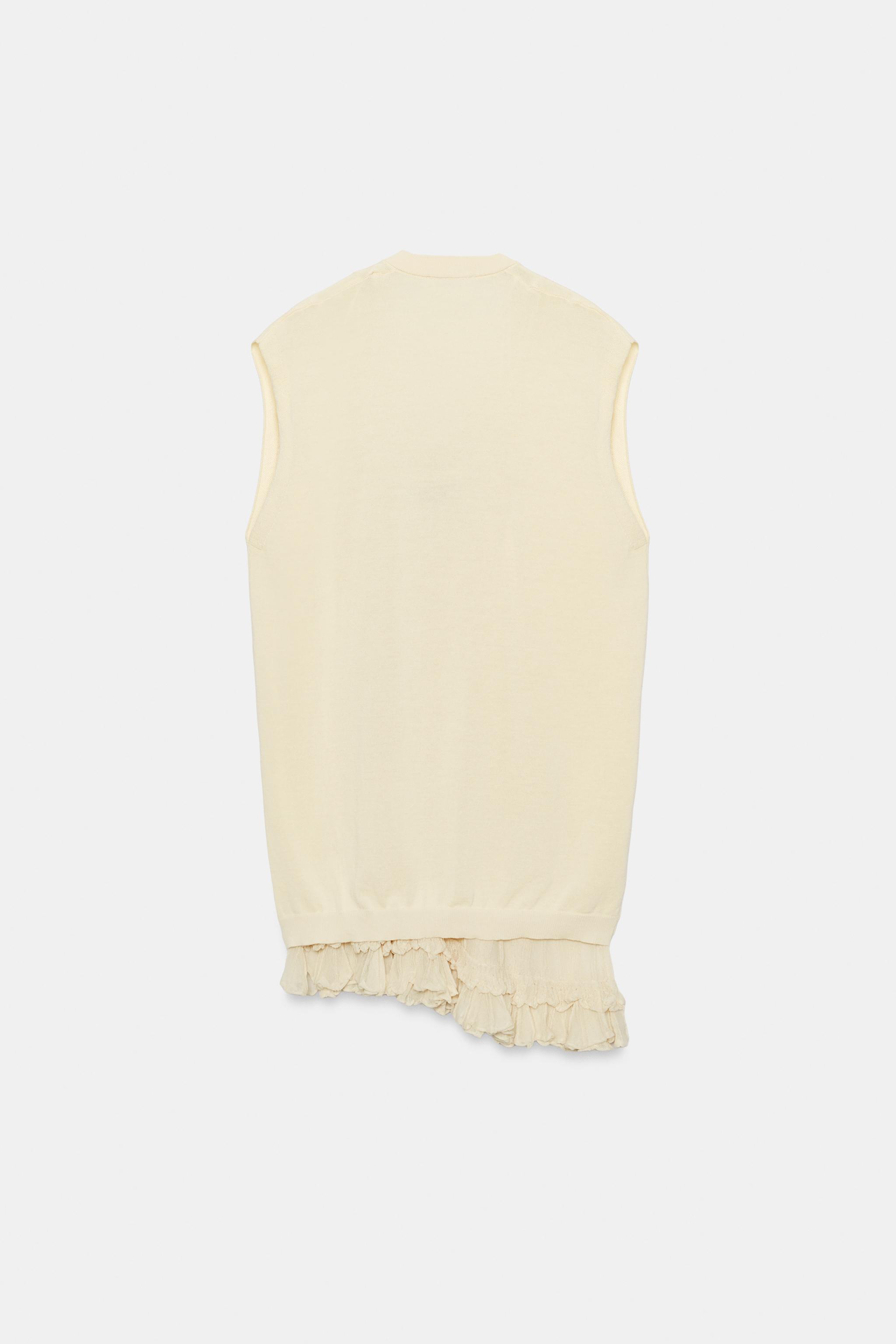 Женские жилеты Zara LONG COMBINATION KNIT VEST — фото 5