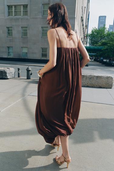 ZW COLLECTION MULTI-POSITION BALLOON DRESS - Terracotta by Zara - Image 9