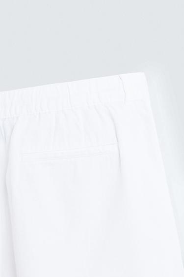 BERMUDA REGULAR FIT LIN COTON - Blanc de Zara - Image 9