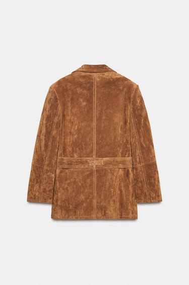 BLAZER EN CUIR DE DAIM 100 % - Toffee de Zara - Image 7
