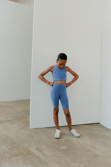 STRAPPY CROP TOP - Bluish by Zara