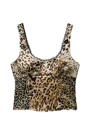 ANIMAL PRINT SATIN TOP