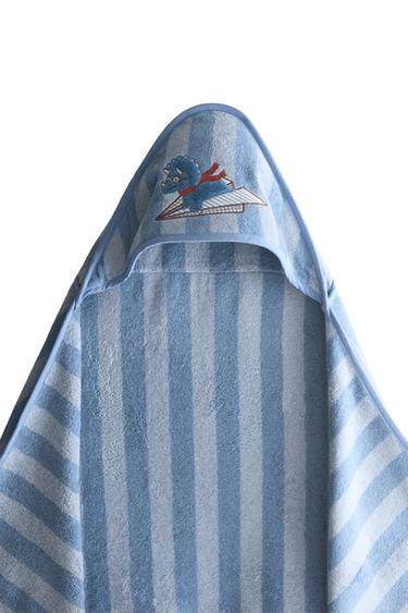 KIDS' DINOSAUR HOODED BATH TOWEL - Blue by Zara