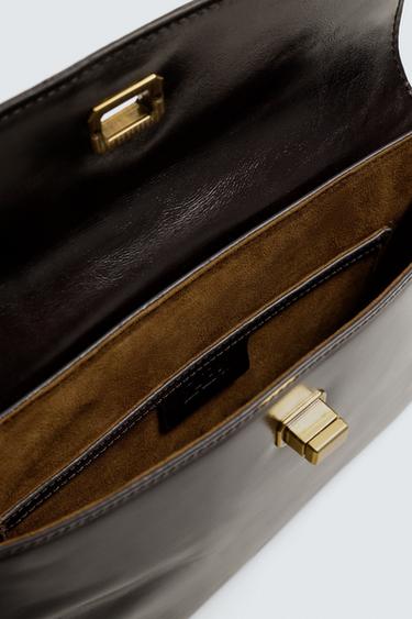 SAC ENVELOPPE EN CUIR - Marron de Zara - Image 5