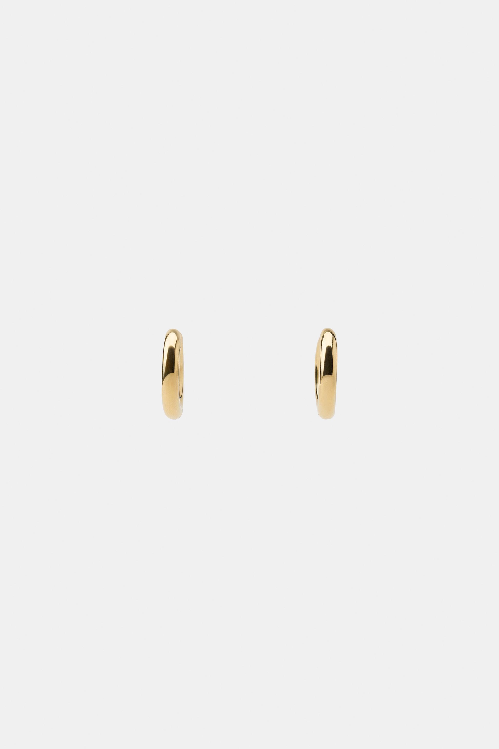 Женские аксессуары Zara WATERPROOF HOOP EARRINGS — фото 3