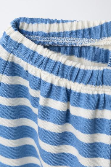 STRIPED JOGGERS - Ecru / Blue by Zara - Image 2