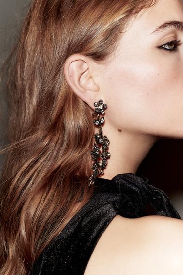 PENDIENTES CASCADA FLORES JOYAS - Dorado de Zara