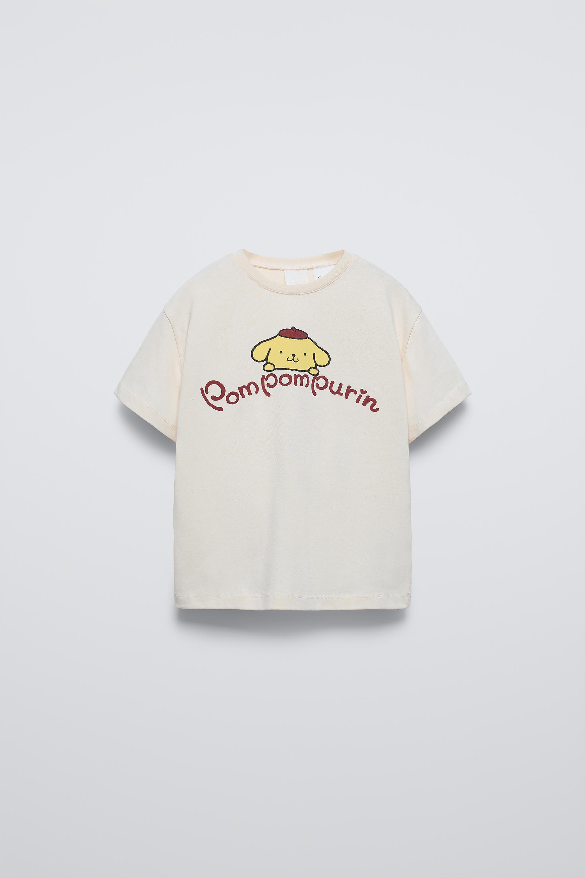 ★WAIKEI★ Pompompurin with star short sleeve t-shirt white MINISO Sanrio Pompompurin T Shirt Women Couple Combination