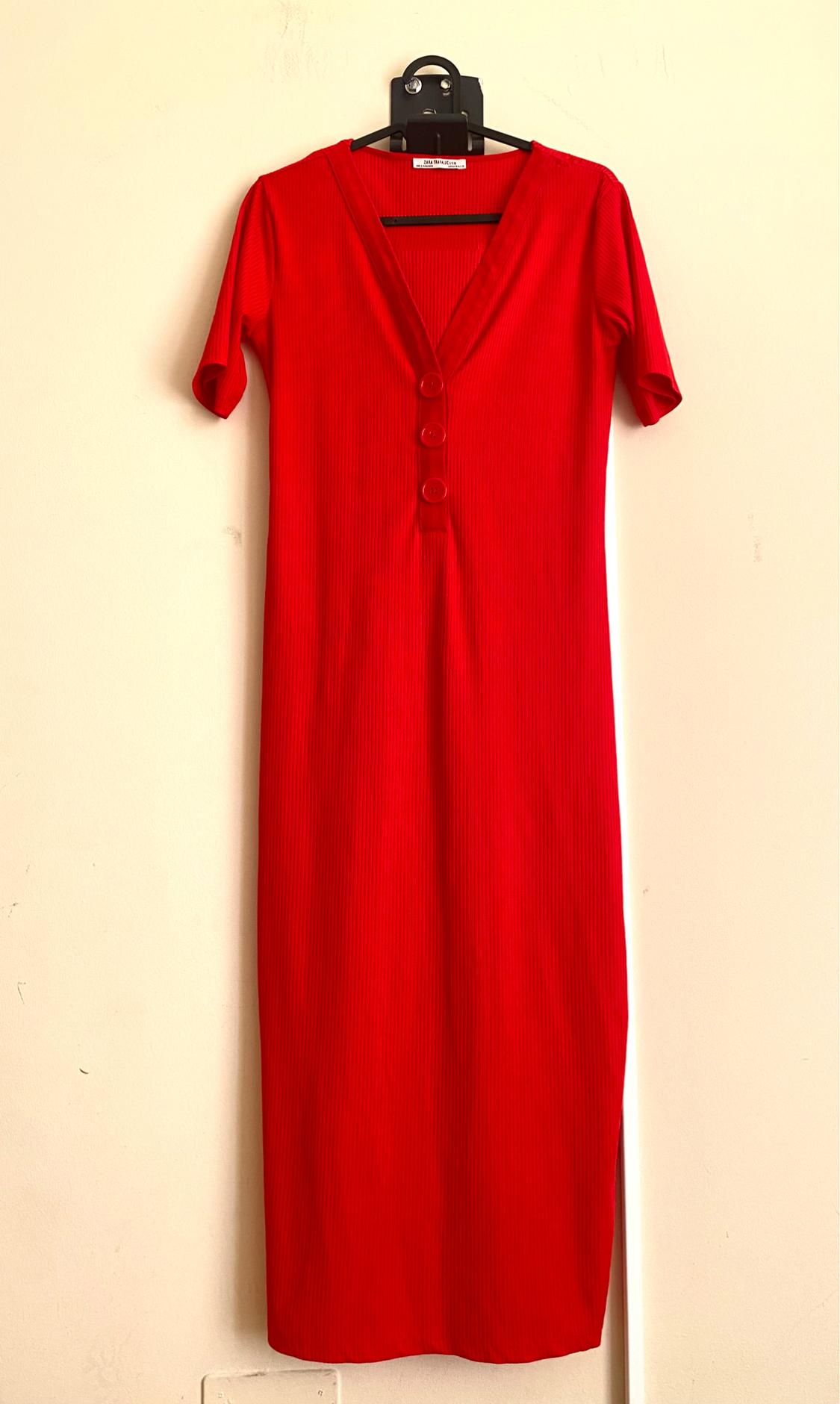 RIBBED DRESS WITH BUTTONS - Image 2