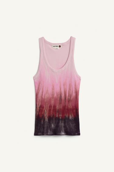 Zara PRINTED TANK TOP - Pink