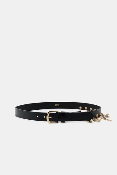 CEINTURE EN CUIR CHARMS - Noir de Zara - Image 2