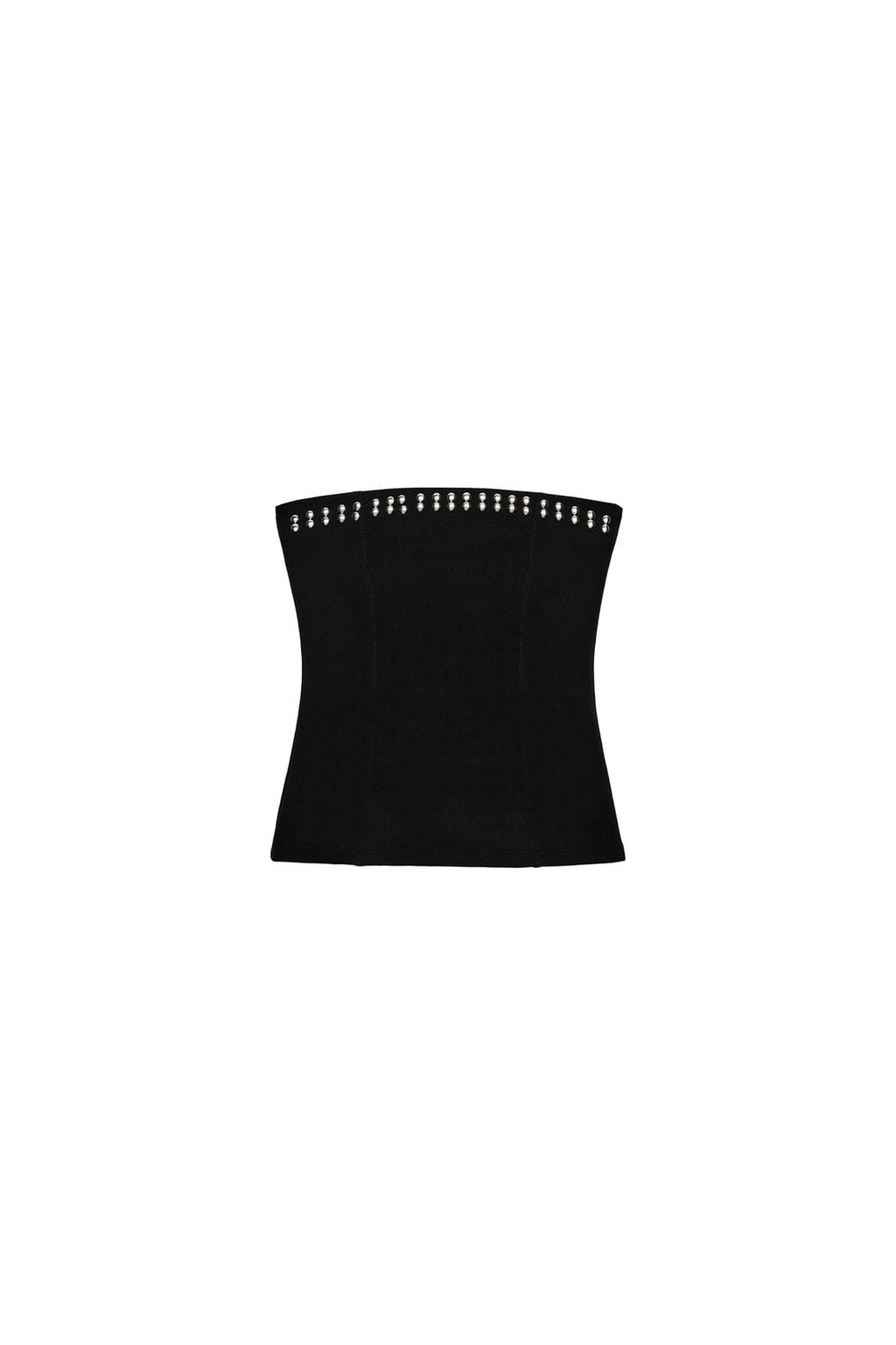 STUDDED STRETCH BANDEAU TOP - image 3