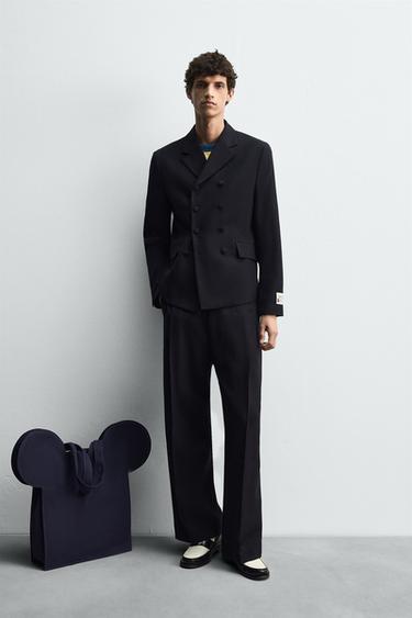Zara DOUBLE-BREASTED BLAZER HARRY LAMBERT FOR ZARA X DISNEY - Navy blue
