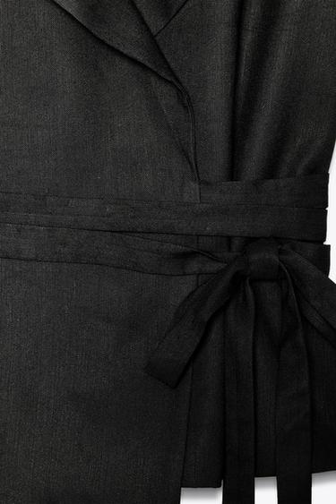 ZW COLLECTION LINEN BLEND WAISTCOAT - Black by Zara - Image 6