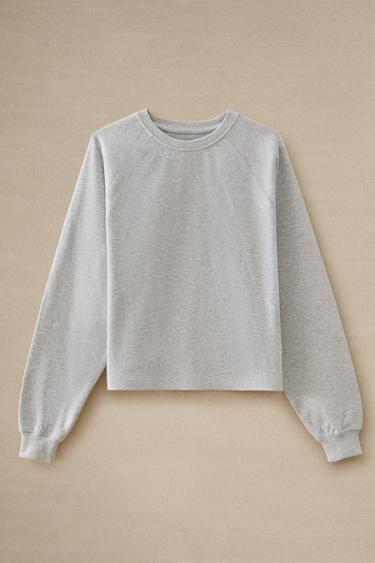 SWEAT-SHIRT EN COTON - Gris de Zara - Image 4