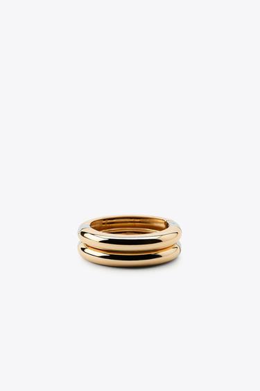 PACK OF 2 COMBINED RIGID BRACELETS - Gold / Silver by Zara