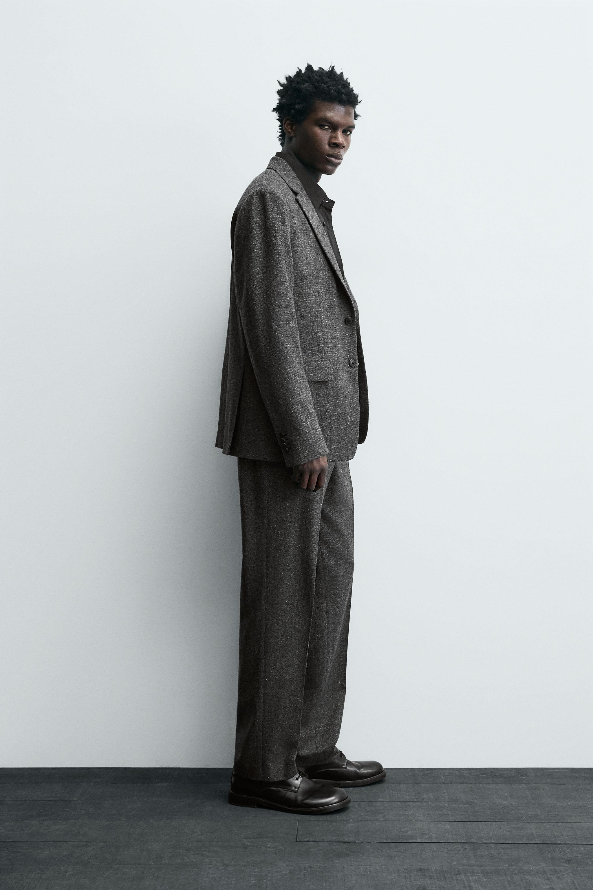 LIMITED EDITION WOOL TEXTURED SUIT PANTS