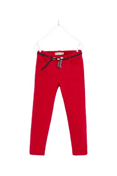 SATEEN TROUSERS WITH BELT