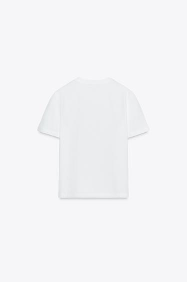 FRONT FLOWER T-SHIRT - White by Zara - Image 5