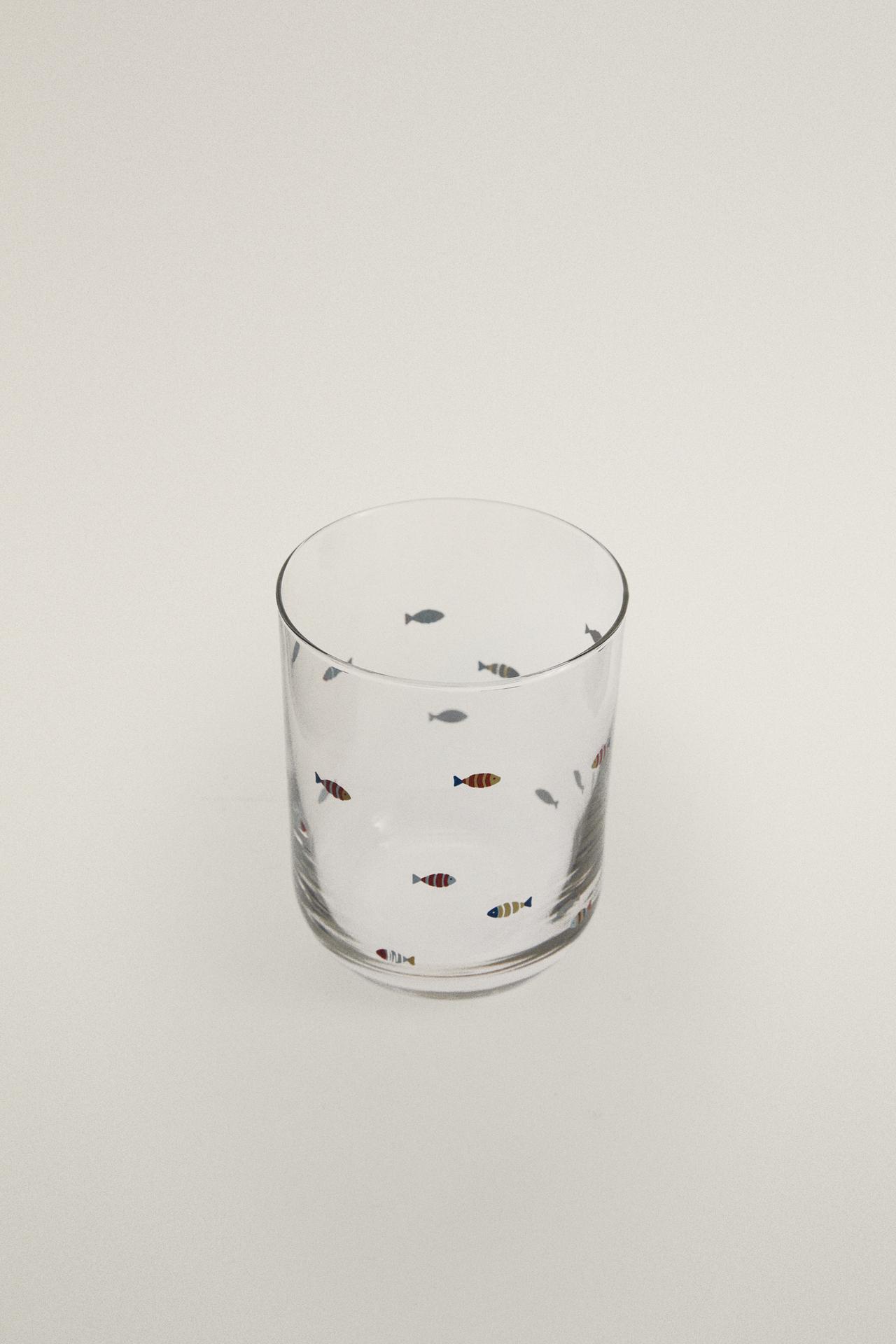 FISH GLASS TUMBLER — Blue