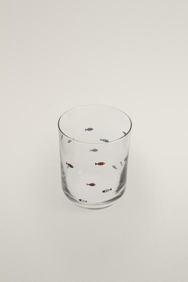 FISH GLASS TUMBLER — Blue 2