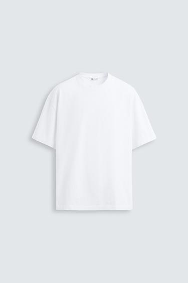 Zara BASIC HEAVY WEIGHT T-SHIRT - White